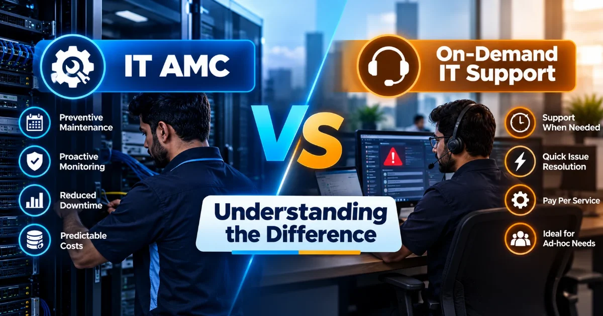 IT AMC vs on-demand IT support comparison in Dubai