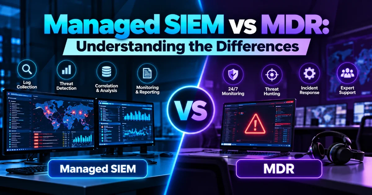 Managed SIEM vs MDR security services comparison