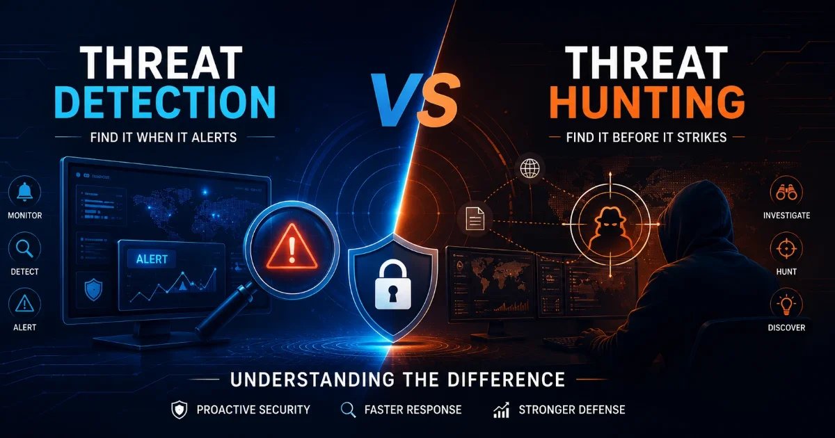 Threat Hunting vs Threat Detection cybersecurity comparison