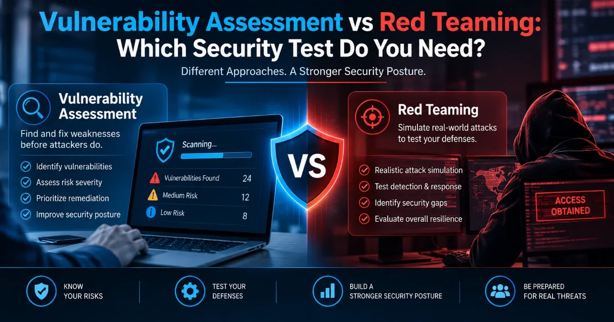 Vulnerability Assessment vs Red Teaming security testing